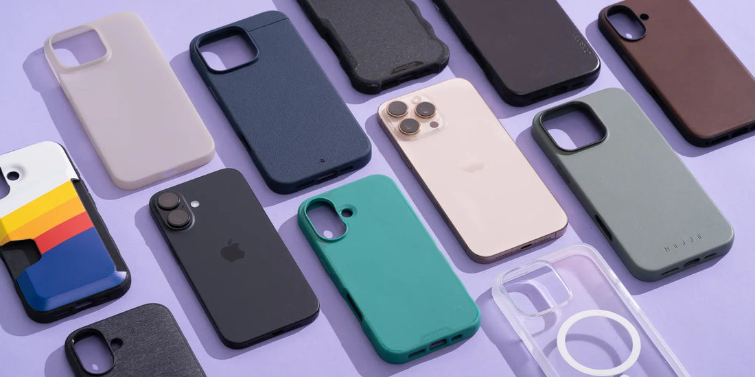 A variety of stylish iPhone cases displayed in rows, featuring vibrant floral patterns, solid colors, and trendy designs, perfect for style and protection.