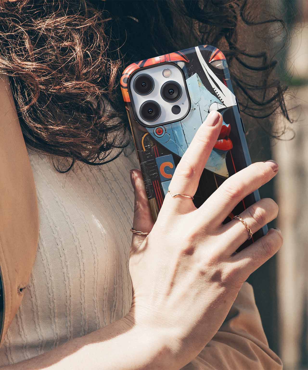 Artistic Face of Colorful Whimsy iPhone case Case Cazify - Delivery Canada