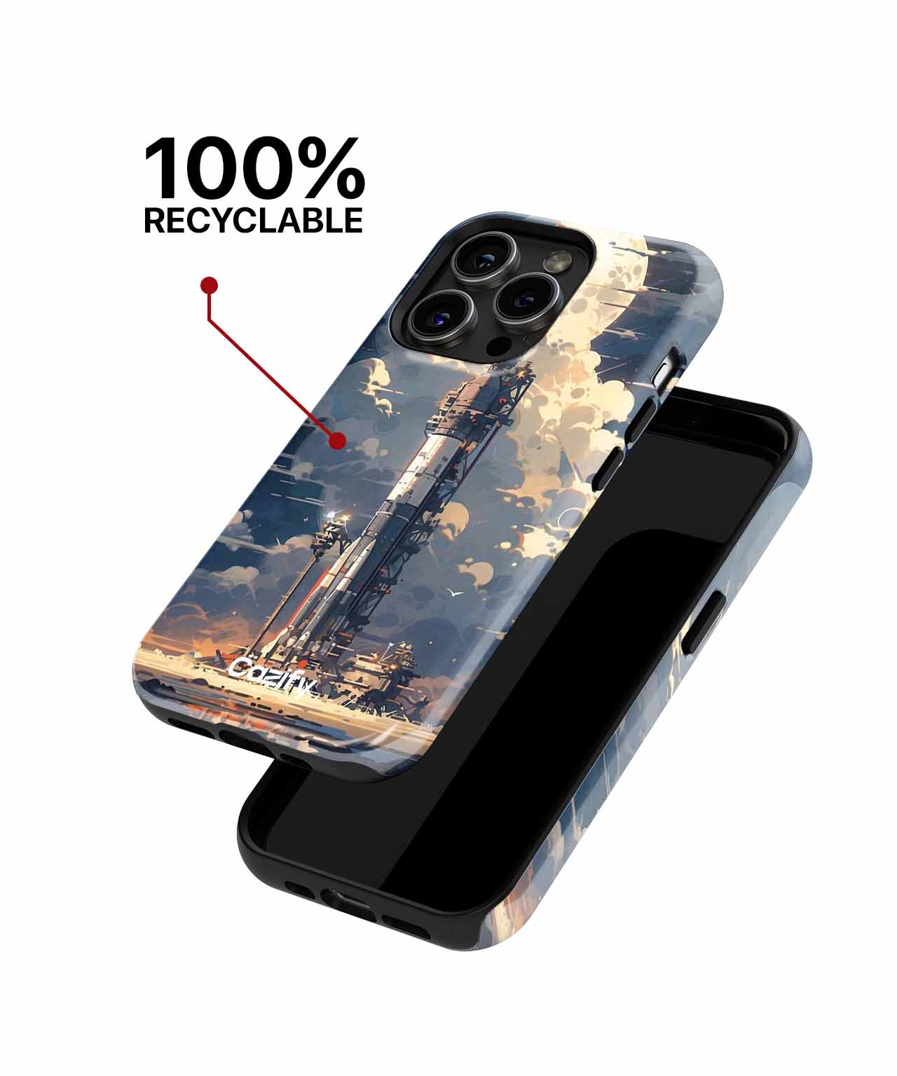 Astounding Rocket Launching Under Moonlight iPhone case Case Cazify - Delivery Canada