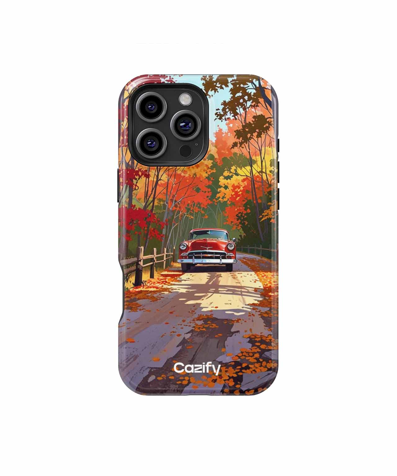 Autumn Adventure in a Red Car iPhone case Case Cazify - Delivery Canada