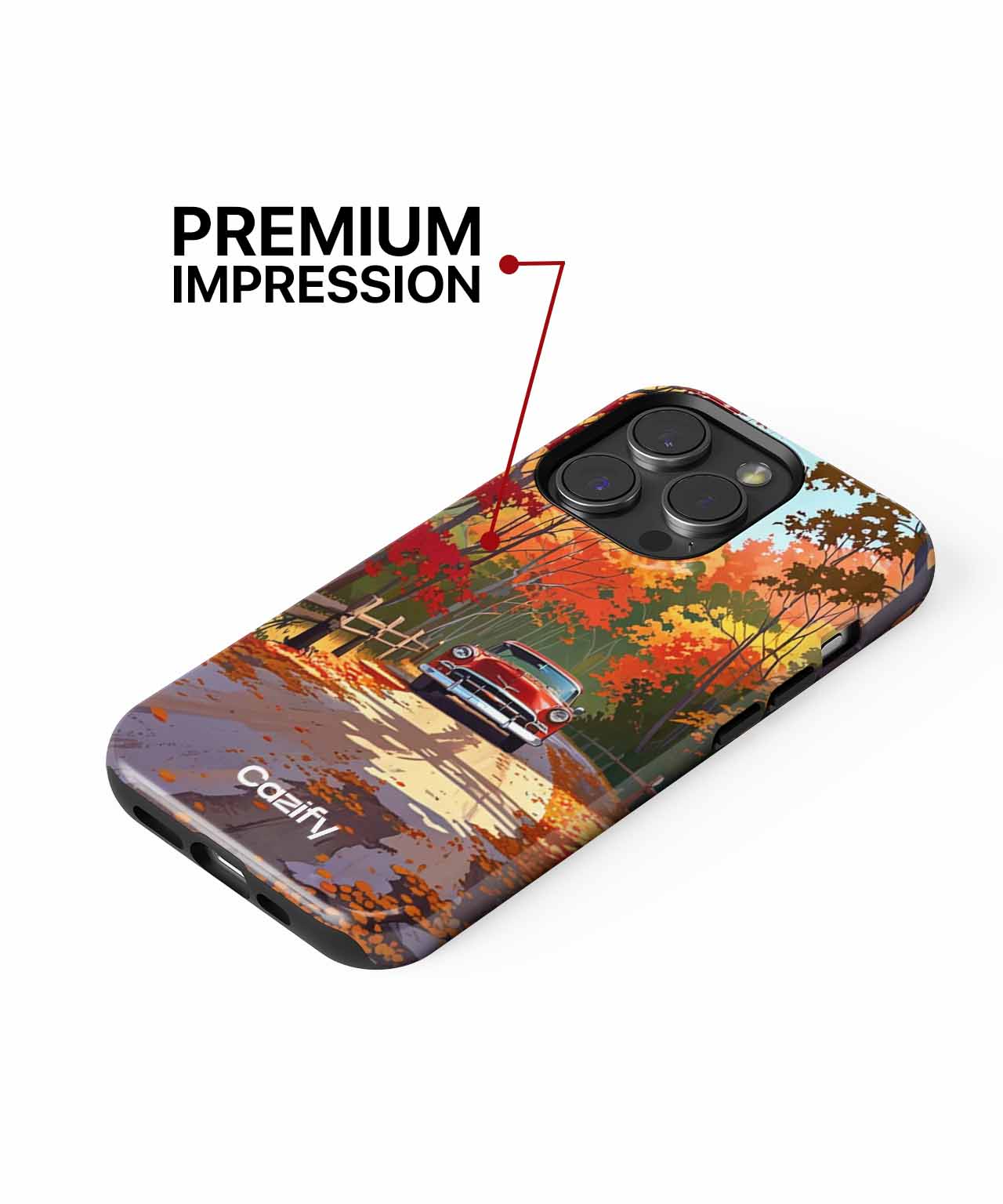 Autumn Adventure in a Red Car iPhone case Case Cazify - Delivery Canada