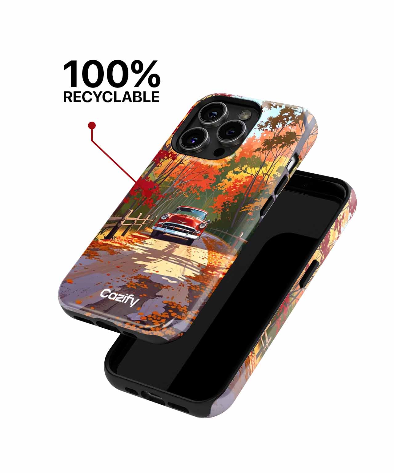 Autumn Adventure in a Red Car iPhone case Case Cazify - Delivery Canada