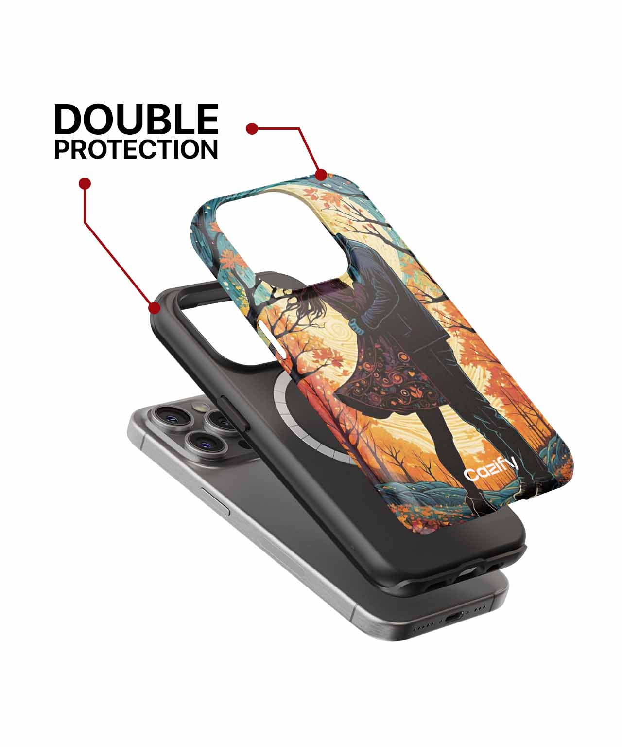 Autumn Love Under Golden Leaves iPhone case Case Cazify - Delivery Canada