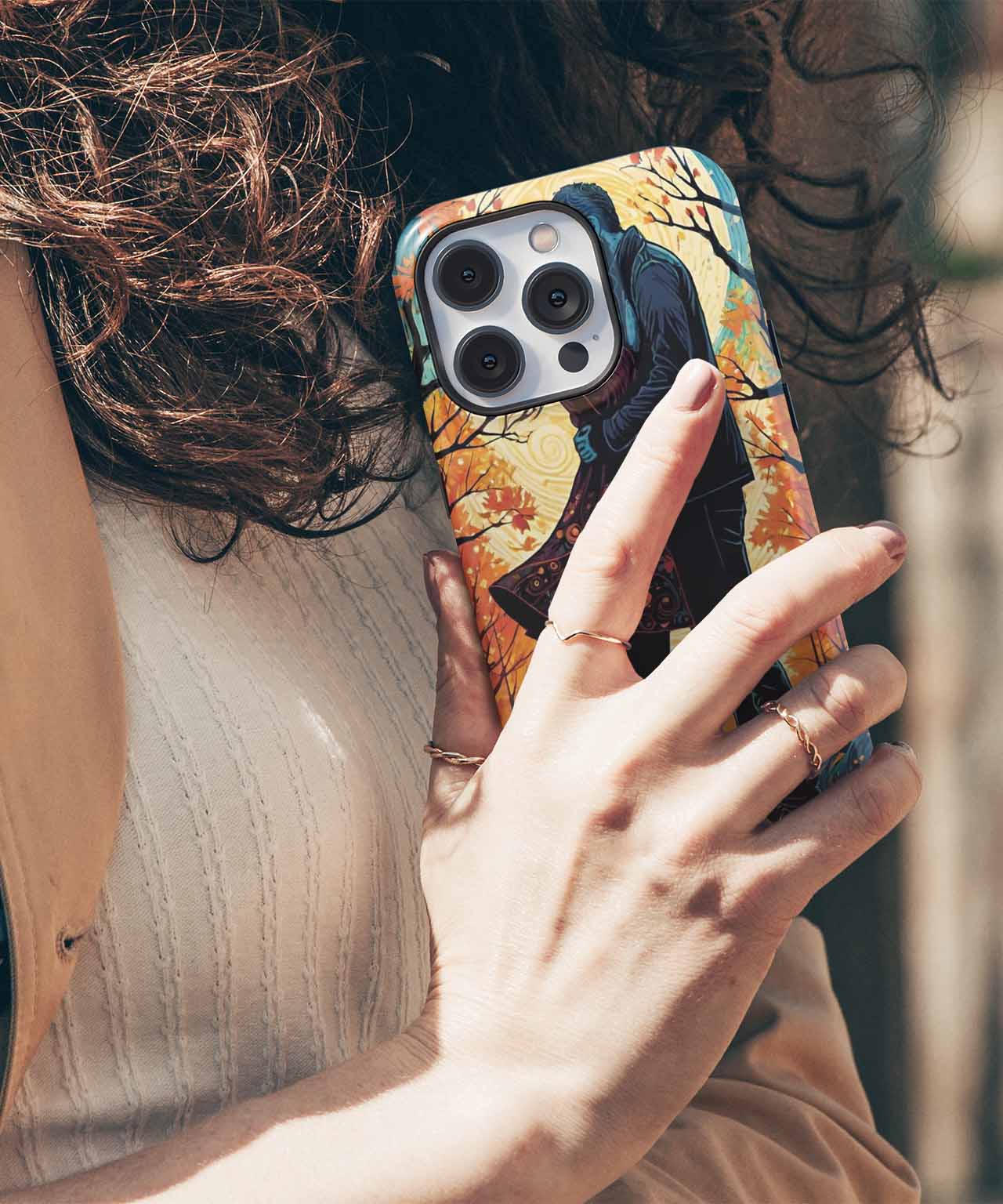 Autumn Love Under Golden Leaves iPhone case Case Cazify - Delivery Canada