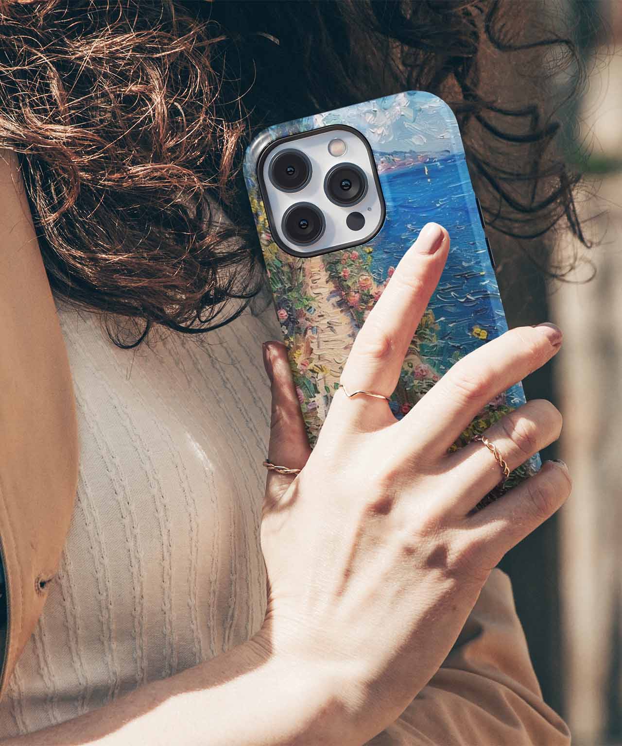 Blissful Coastal Stroll with Flowers iPhone case Case Cazify - Delivery Canada