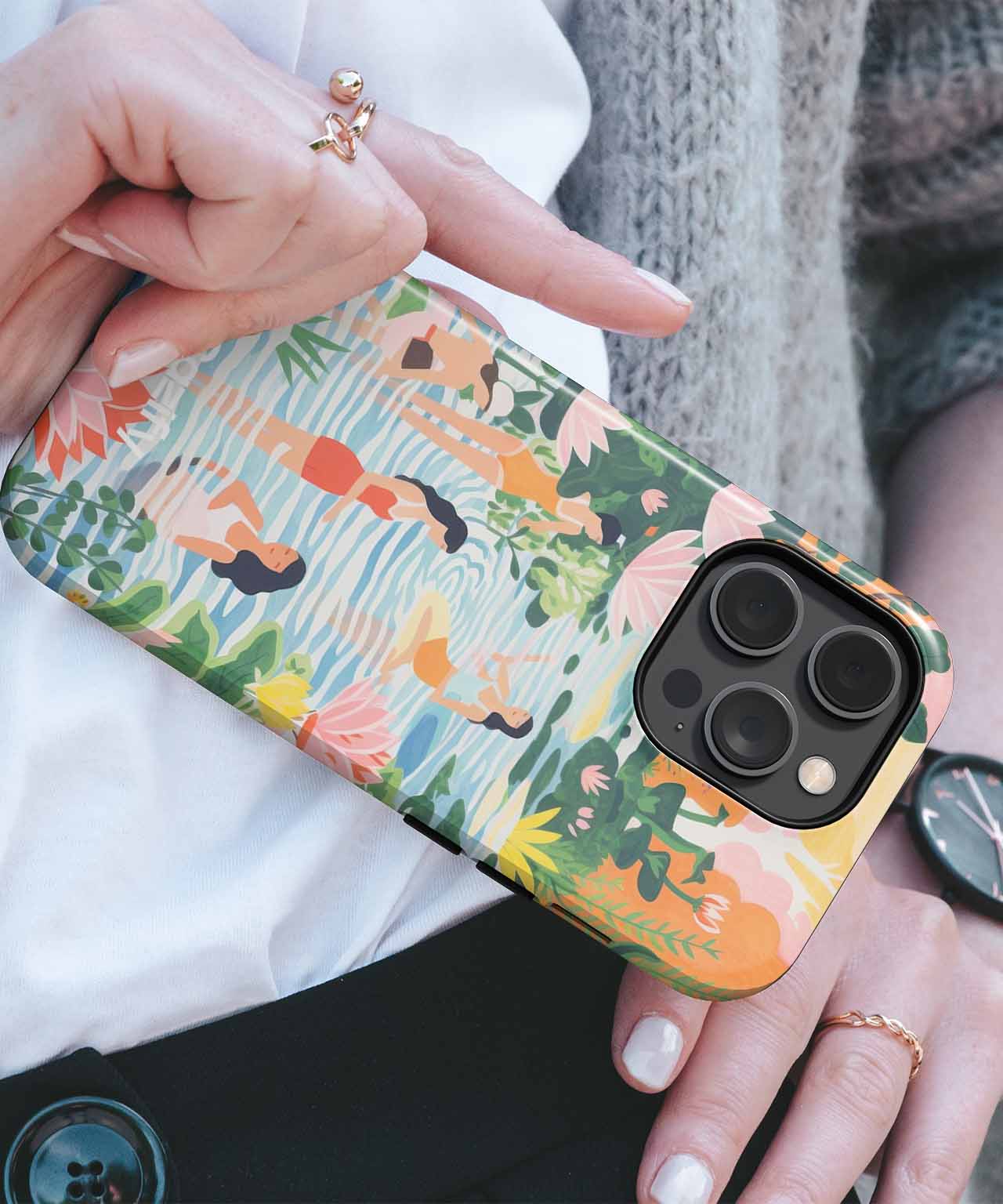 Blissful Ladies in a Vibrant Oasis iPhone case Case Cazify - Delivery Canada