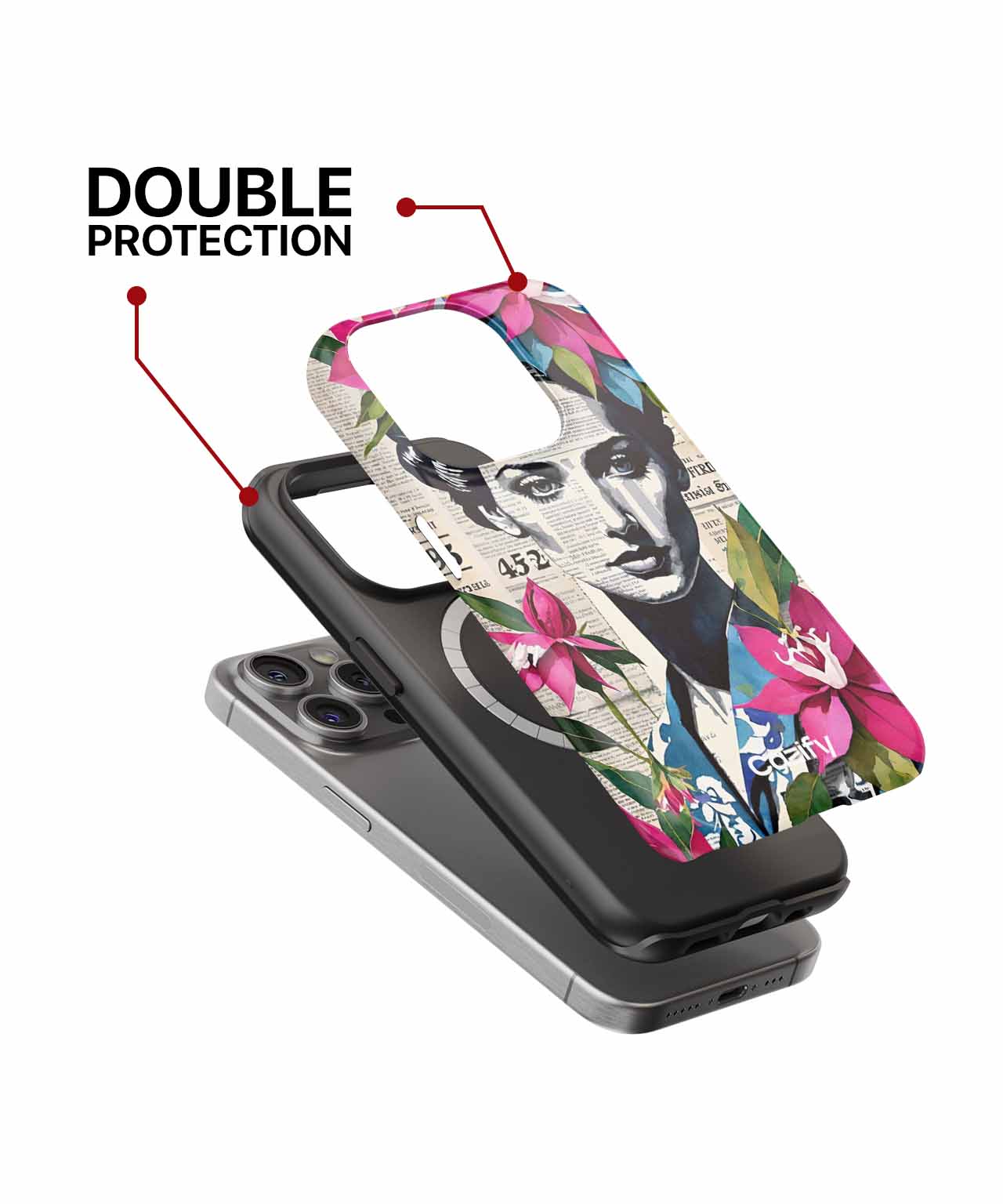 Blooming Beauty in a Newspaper Jungle iPhone case Case Cazify - Delivery Canada