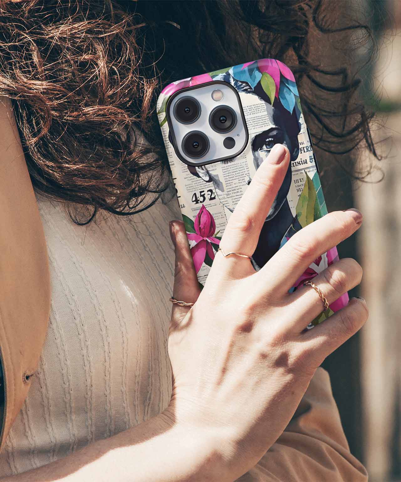 Blooming Beauty in a Newspaper Jungle iPhone case Case Cazify - Delivery Canada