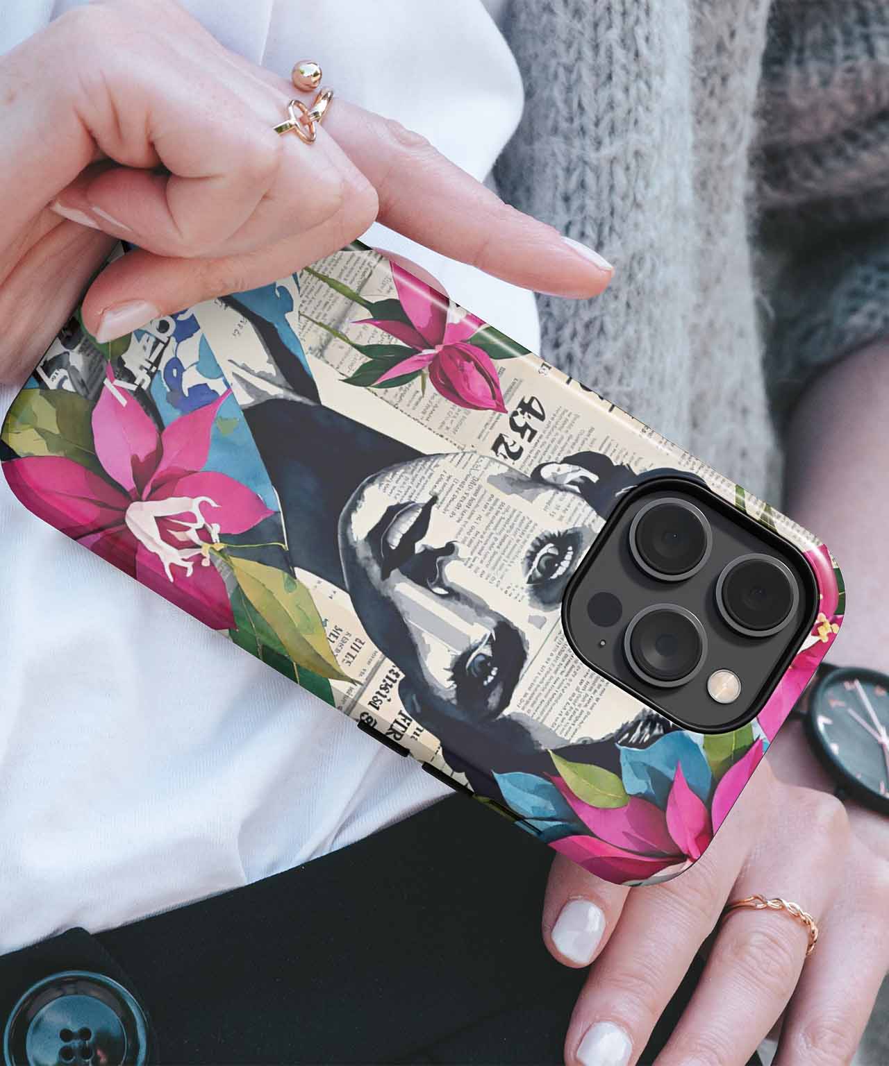 Blooming Beauty in a Newspaper Jungle iPhone case Case Cazify - Delivery Canada