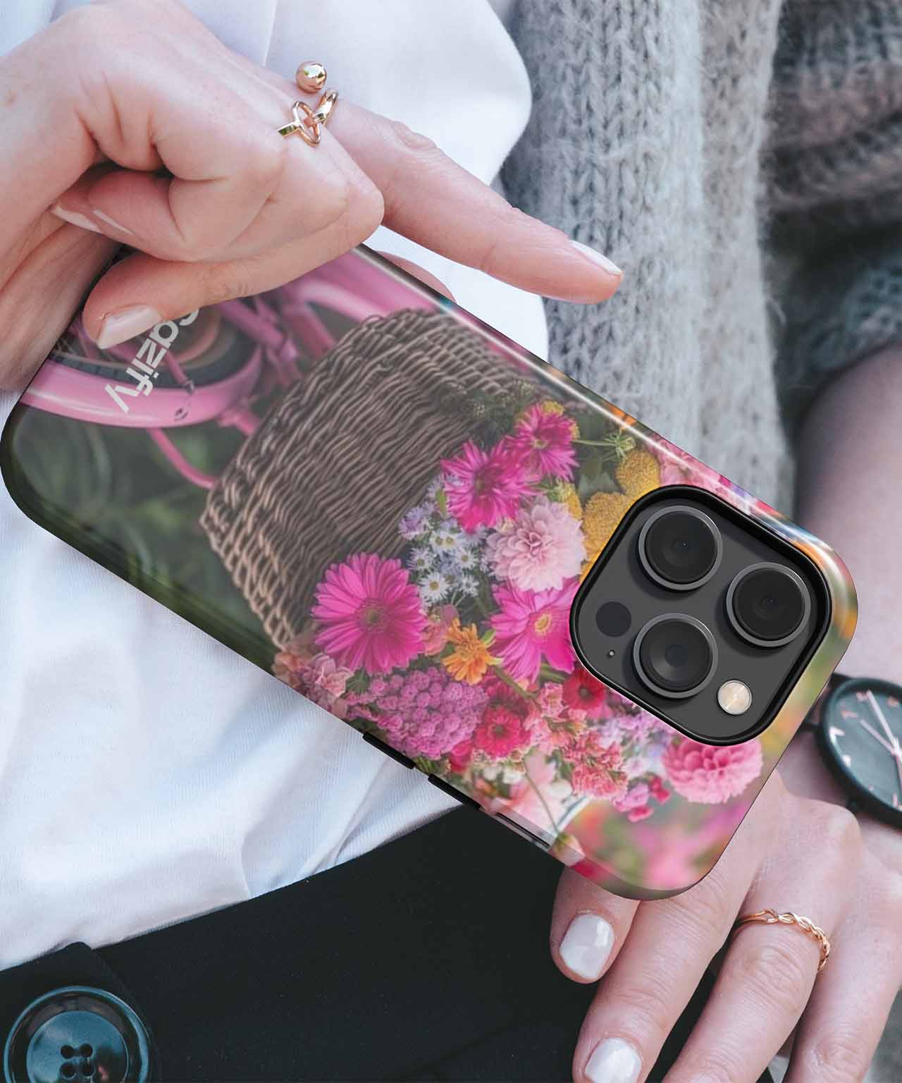 Blooming Bicycle Adventure with Flowers iPhone case Case Cazify - Delivery Canada