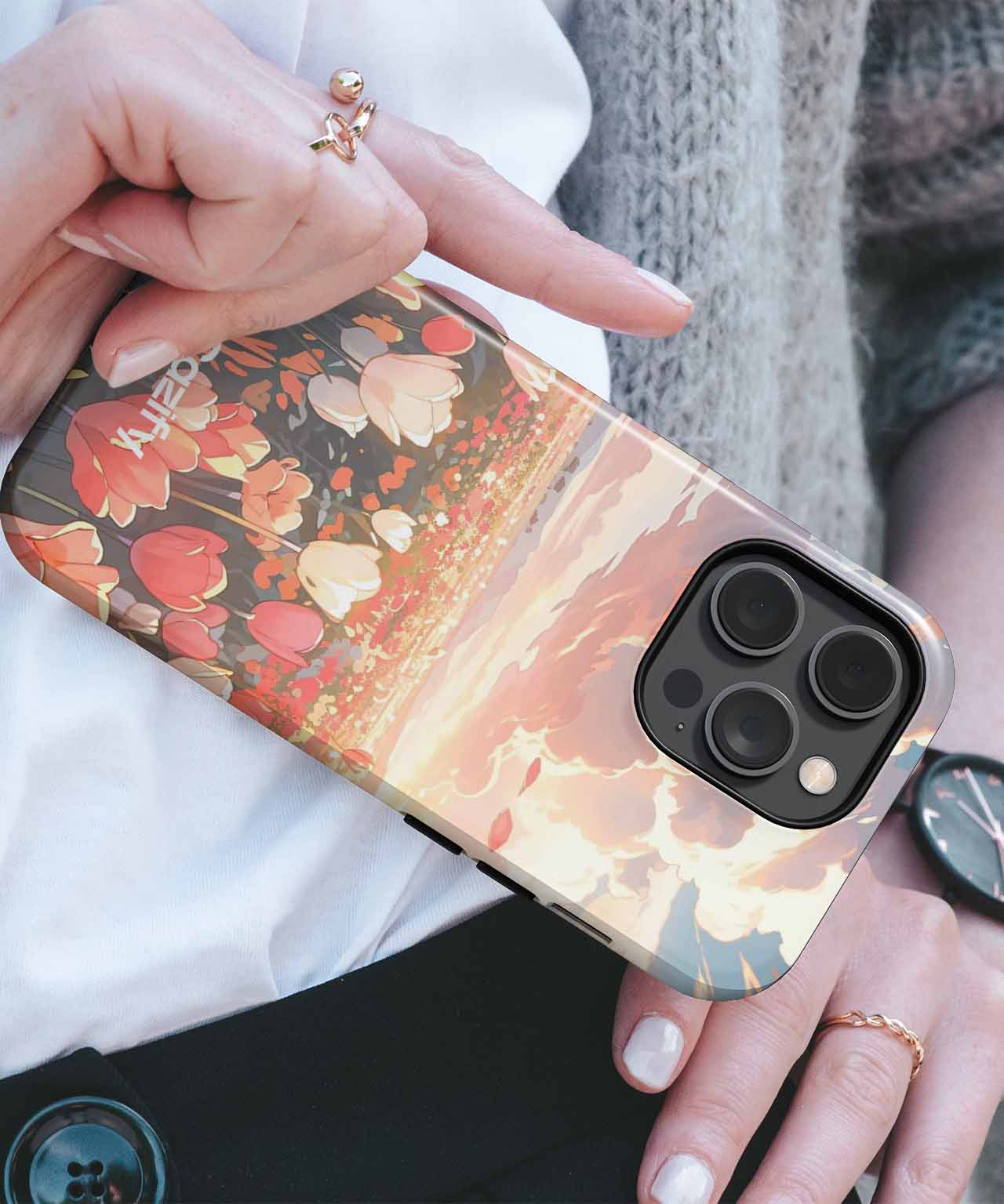 Blooming Delight in a Colorful Dreamy Landscape iPhone case Case Cazify - Delivery Canada