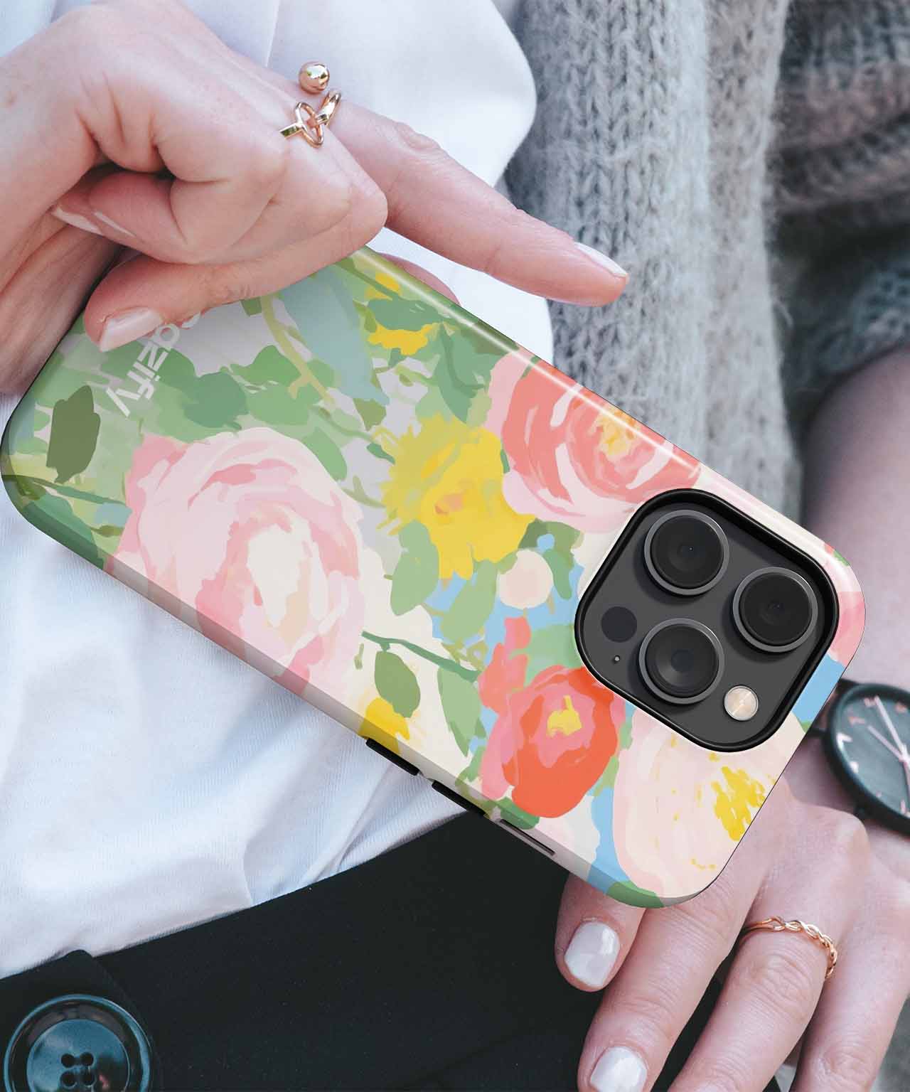 Blooming Floral Delight in Pastel Hues iPhone case Case Cazify - Delivery Canada