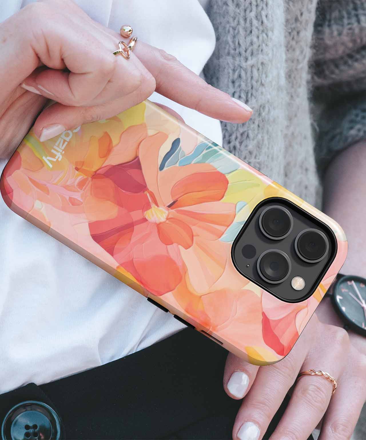 Blossoming Colorful Floral Delight iPhone case Case Cazify - Delivery Canada