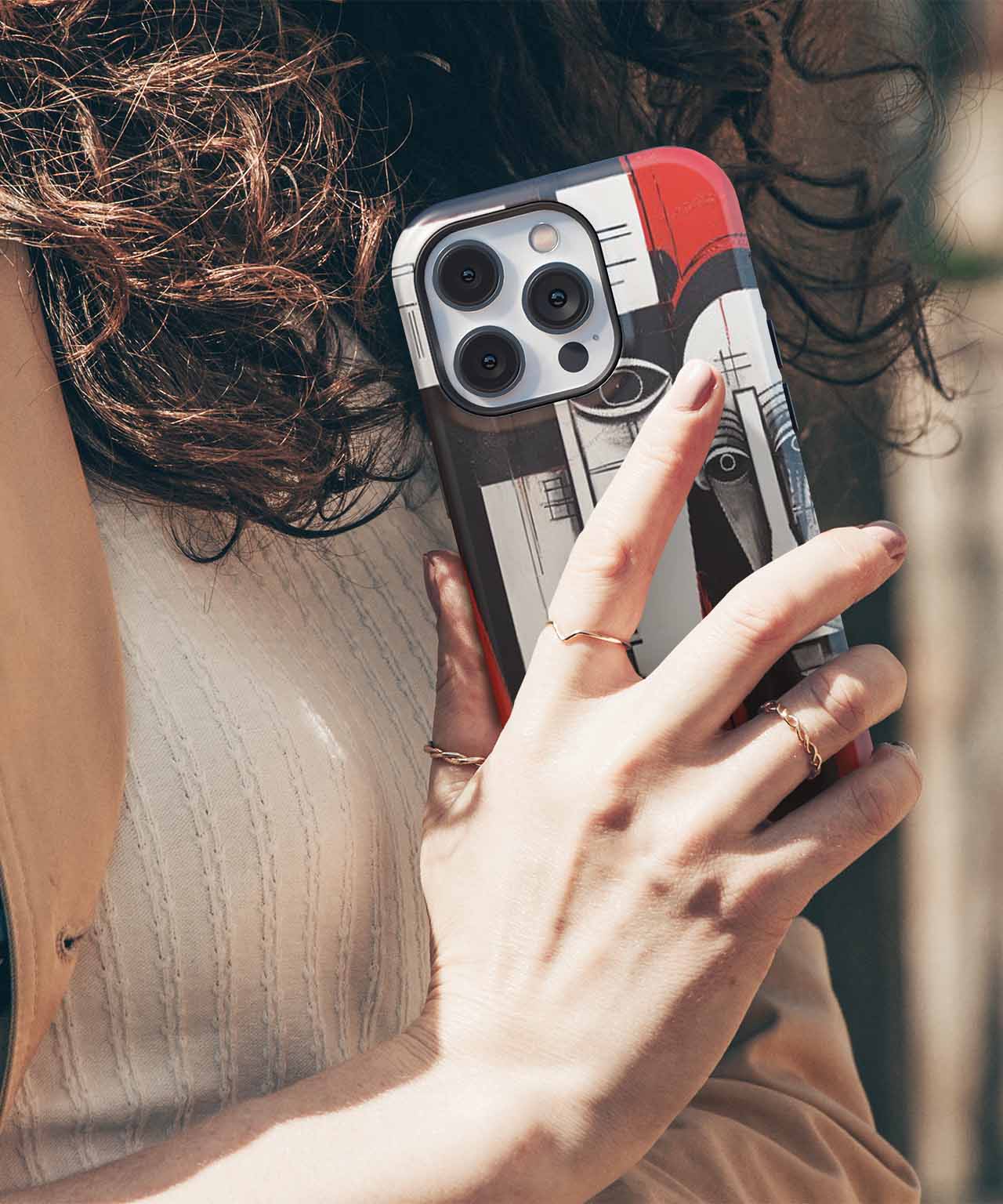 Bold Abstract Faces in Contrast iPhone case Case Cazify - Delivery Canada