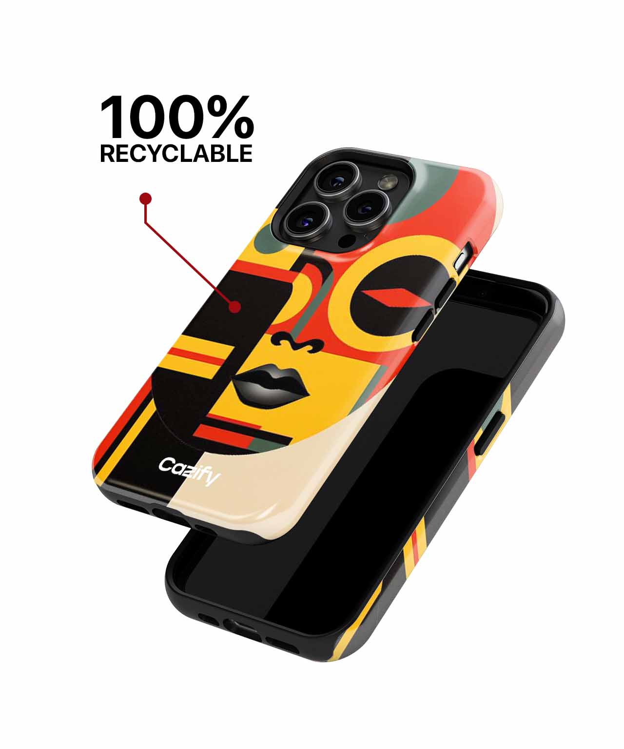 Bold Colorful Abstract Face Design iPhone case Case Cazify - Delivery Canada