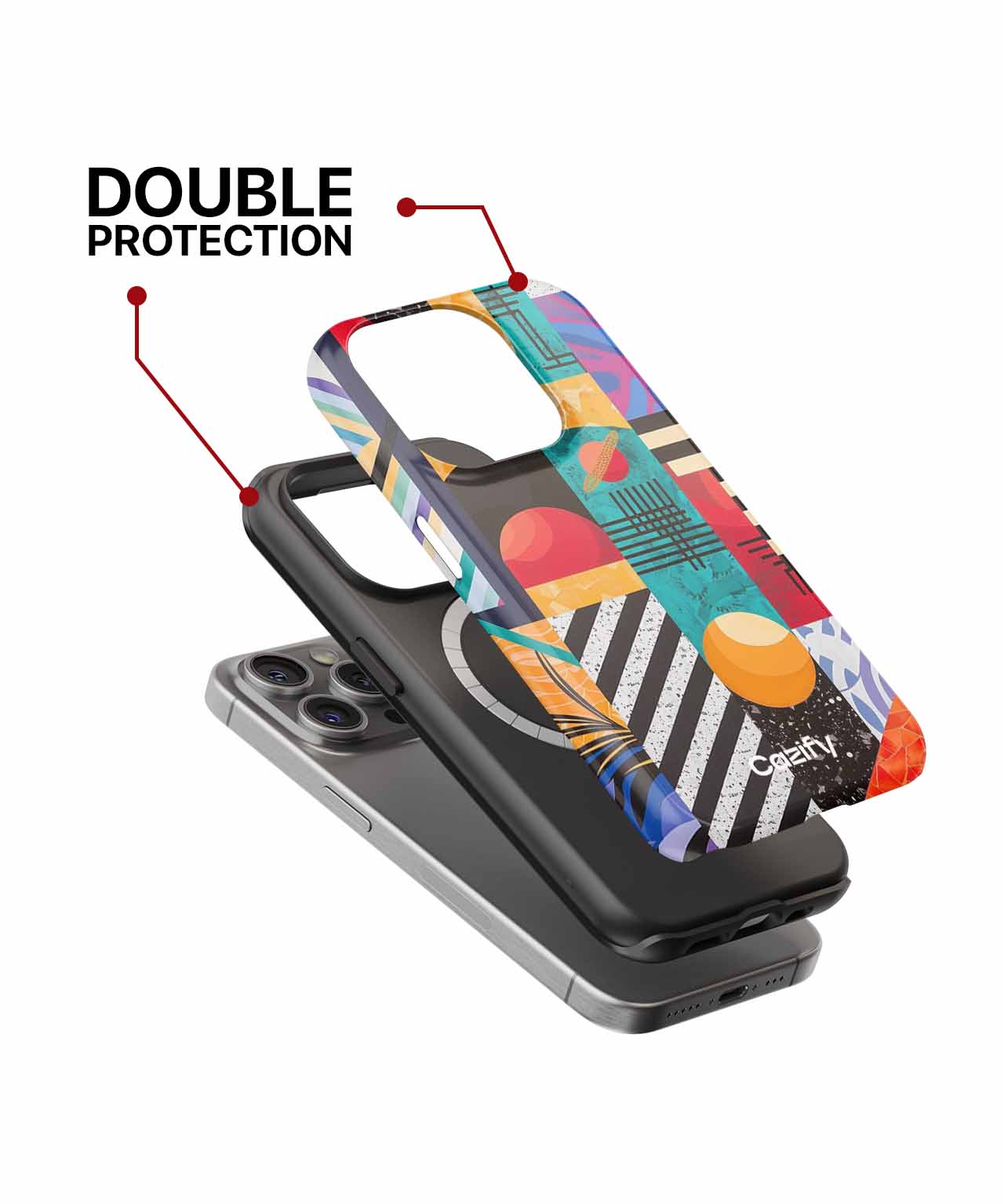 Bold Colorful Geometric Extravaganza iPhone case Case Cazify - Delivery Canada