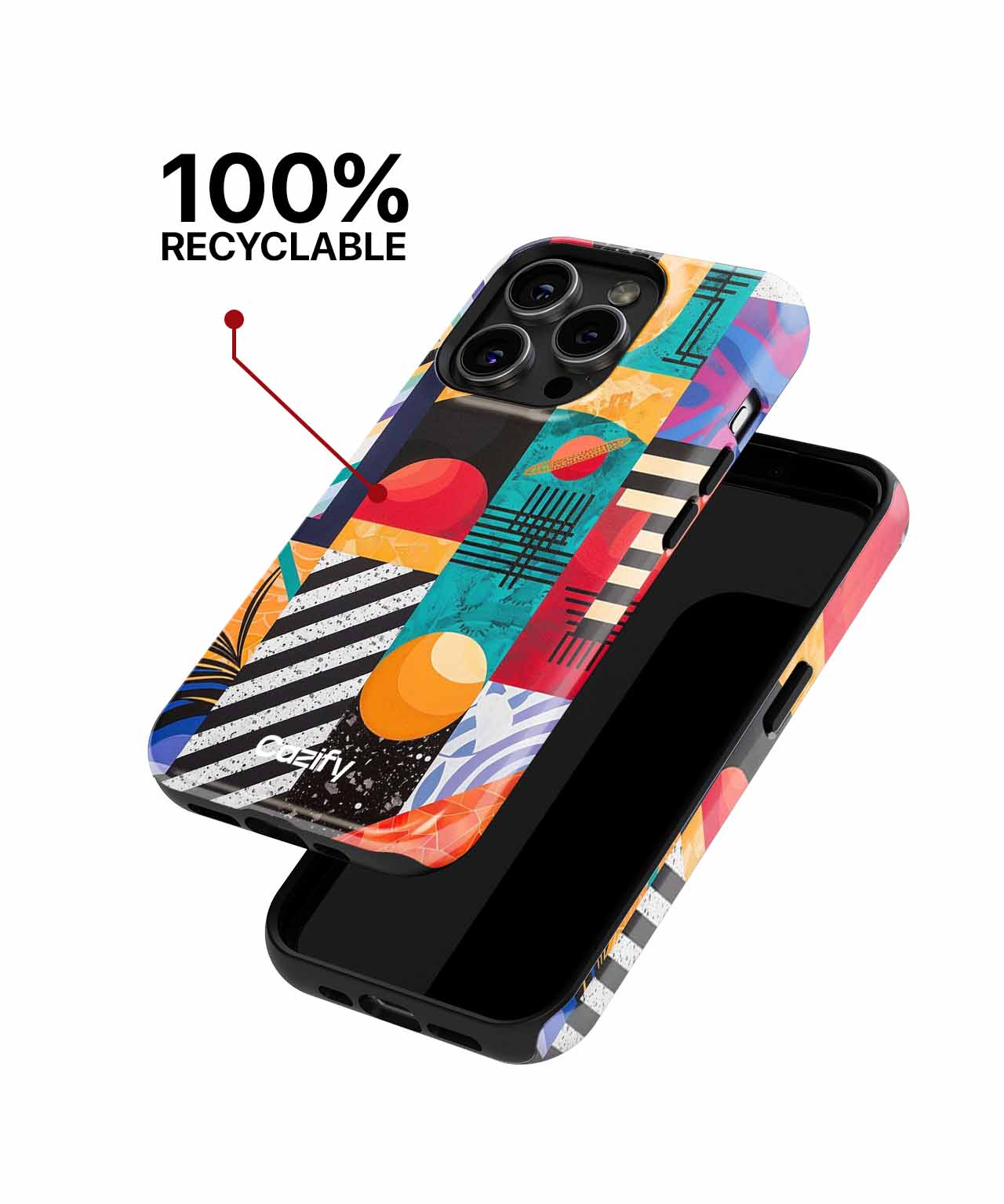 Bold Colorful Geometric Extravaganza iPhone case Case Cazify - Delivery Canada