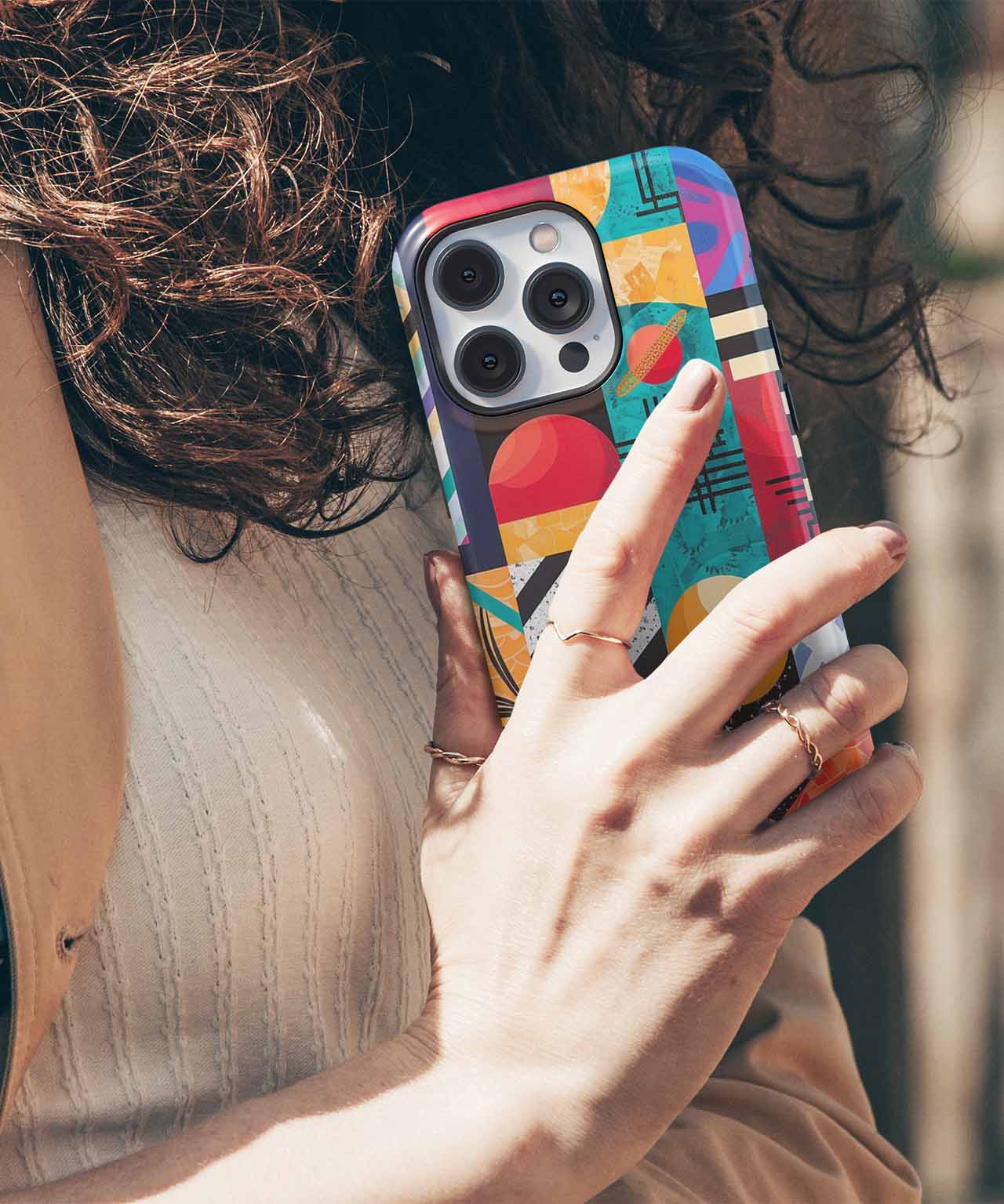 Bold Colorful Geometric Extravaganza iPhone case Case Cazify - Delivery Canada