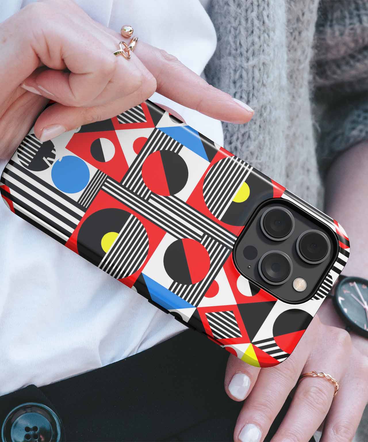 Bold Geometric Party of Shapes iPhone case Case Cazify - Delivery Canada