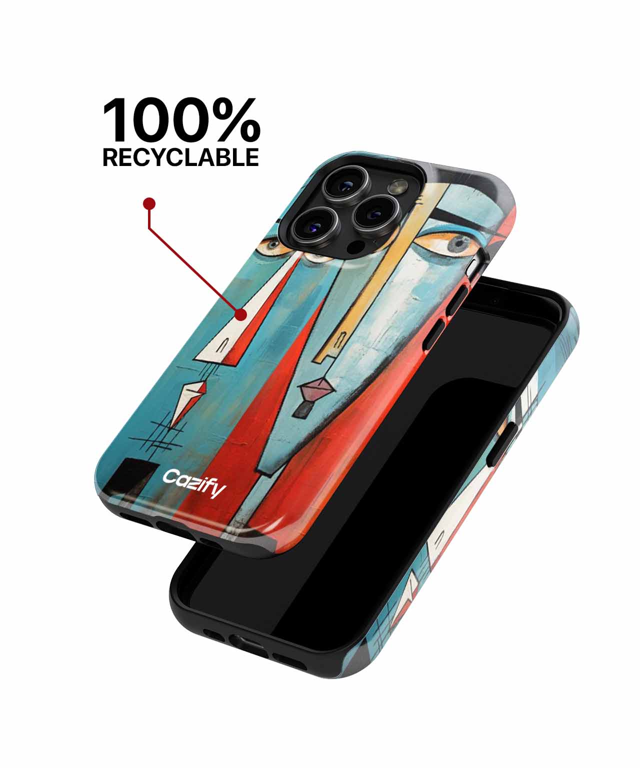Bold Quirky Faces in Vibrant Colors iPhone case Case Cazify - Delivery Canada