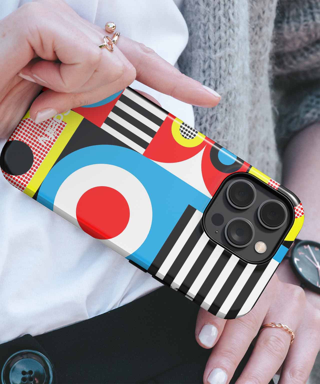 Bouncing Colorful Geometric Playground iPhone case Case Cazify - Delivery Canada