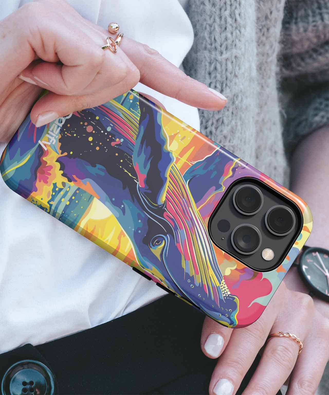 Breaching Rainbow Whale Splendor iPhone case Case Cazify - Delivery Canada