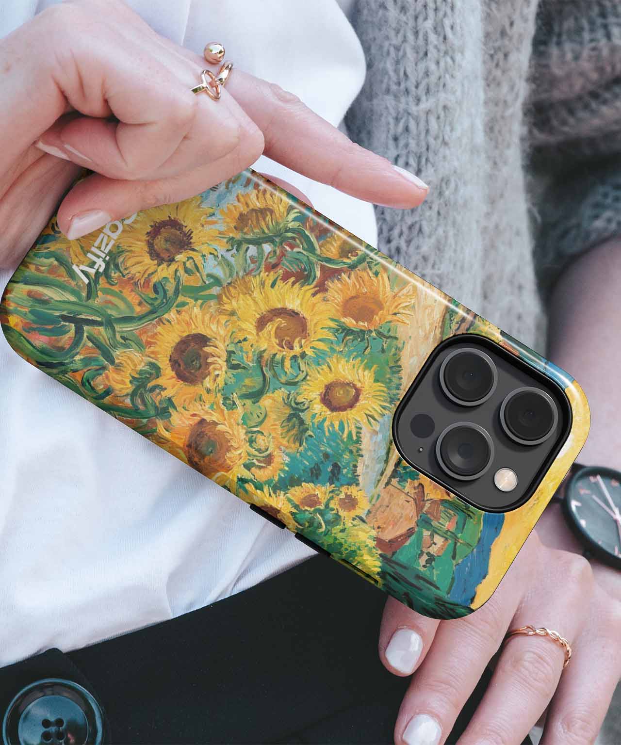 Bright and Cheerful Sunflower Meadow iPhone case Case Cazify - Delivery Canada