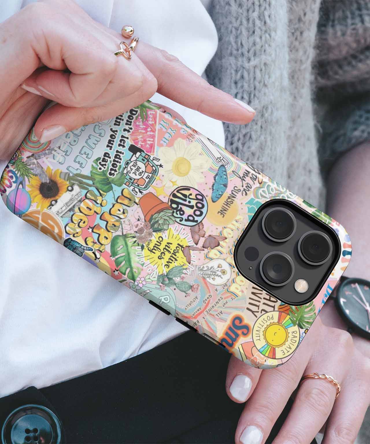 Bright and Cheery Positive Vibes Explosion iPhone case Case Cazify - Delivery Canada