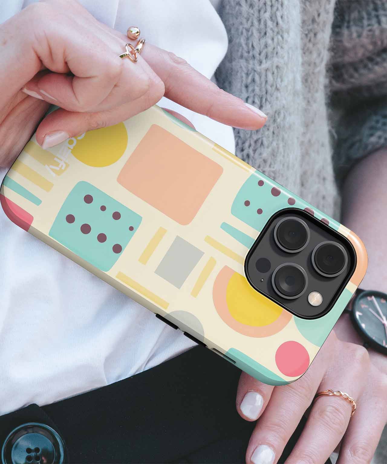 Brightly Colored Geometric Playland iPhone case Case Cazify - Delivery Canada