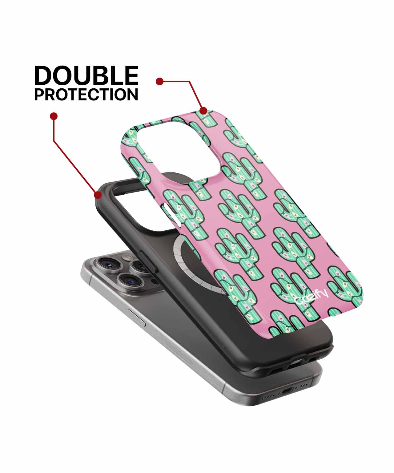 Cactus Party on a Pink Background iPhone case Case Cazify - Delivery Canada