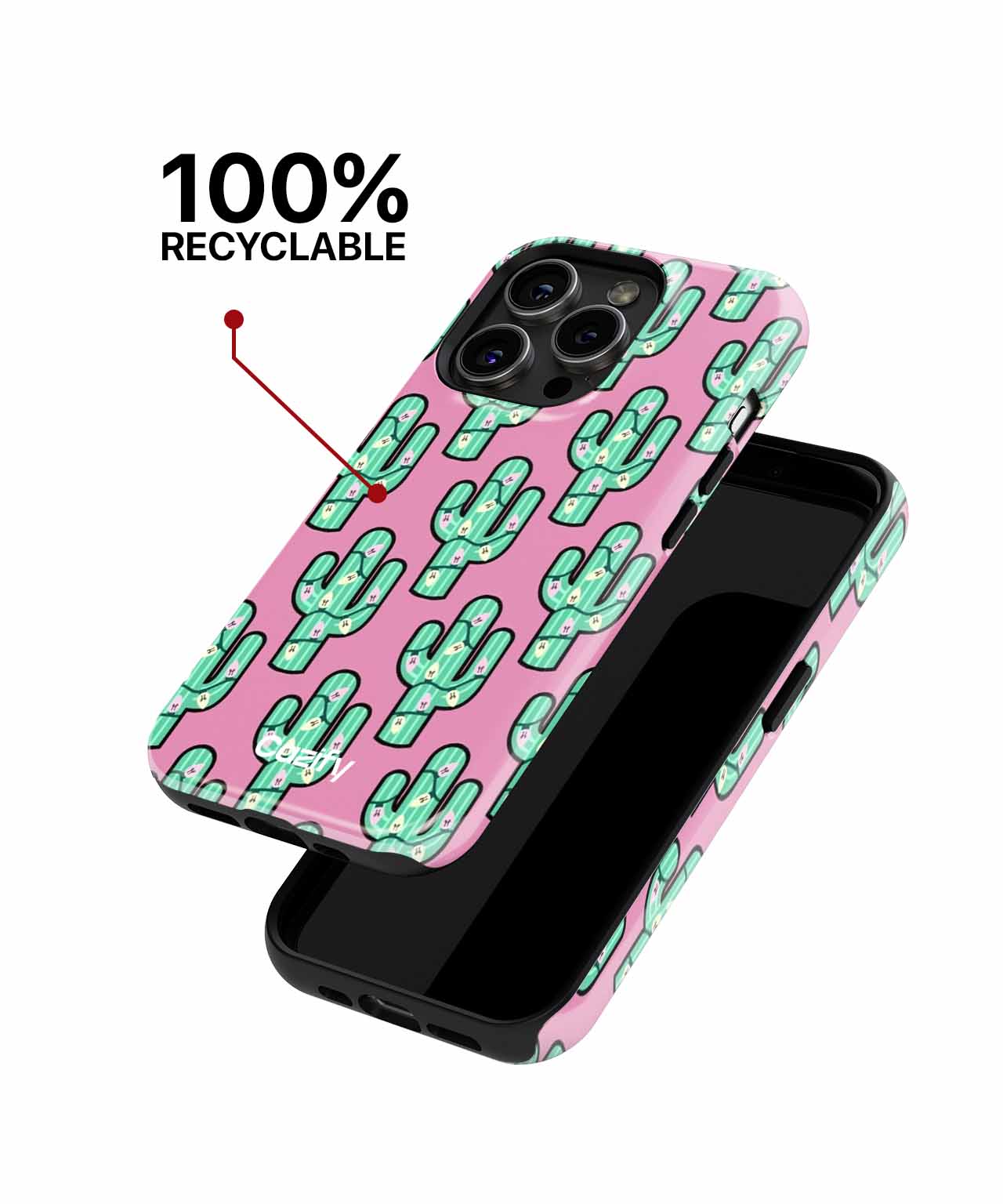 Cactus Party on a Pink Background iPhone case Case Cazify - Delivery Canada