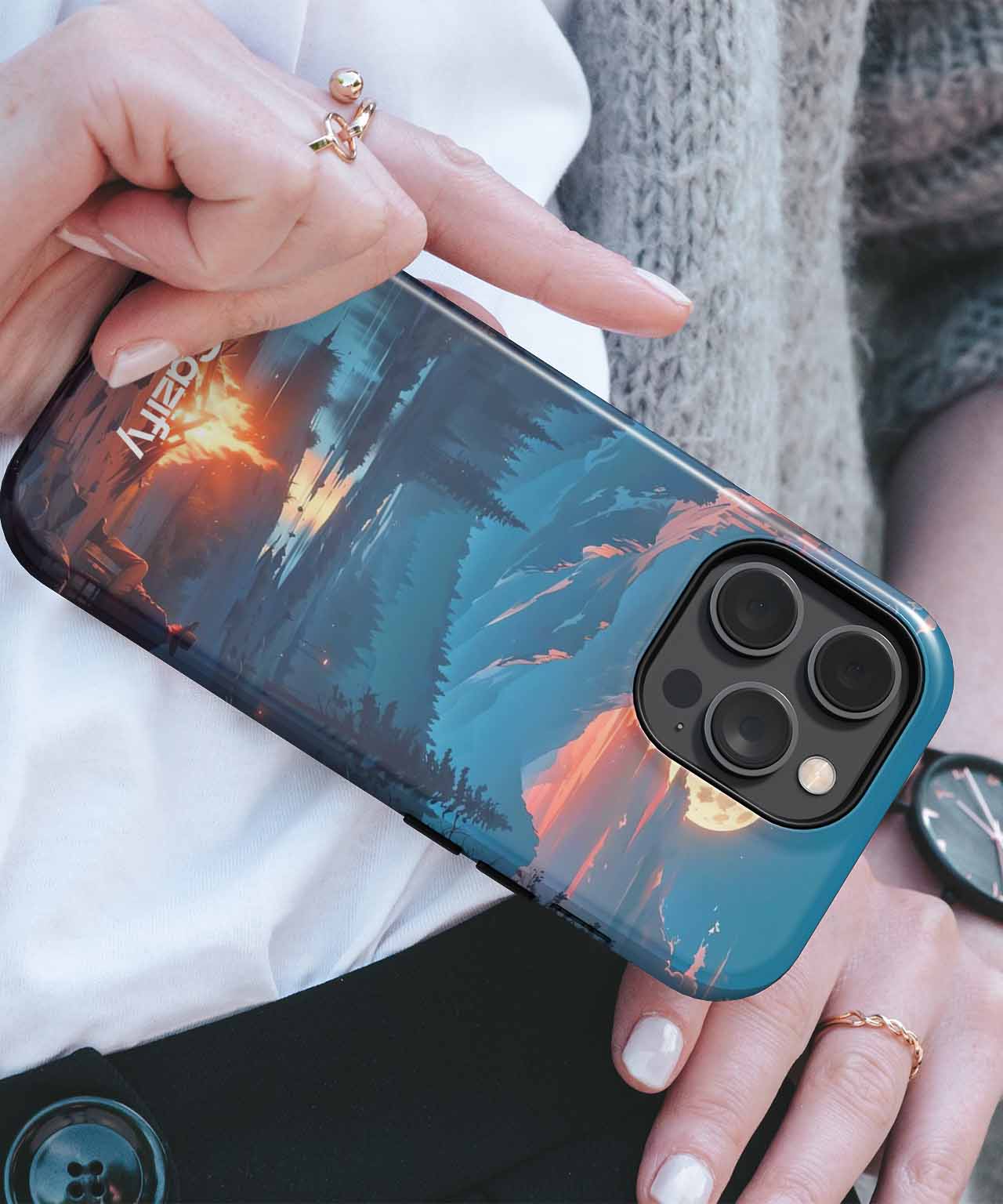 Campfire Tales Under the Moonlight iPhone case Case Cazify - Delivery Canada