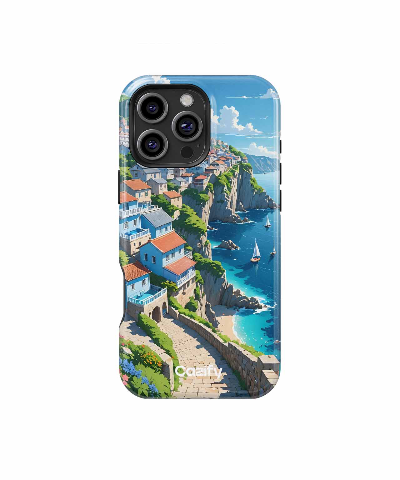Charming Coastal Village with Boats iPhone case Case Cazify - Delivery Canada