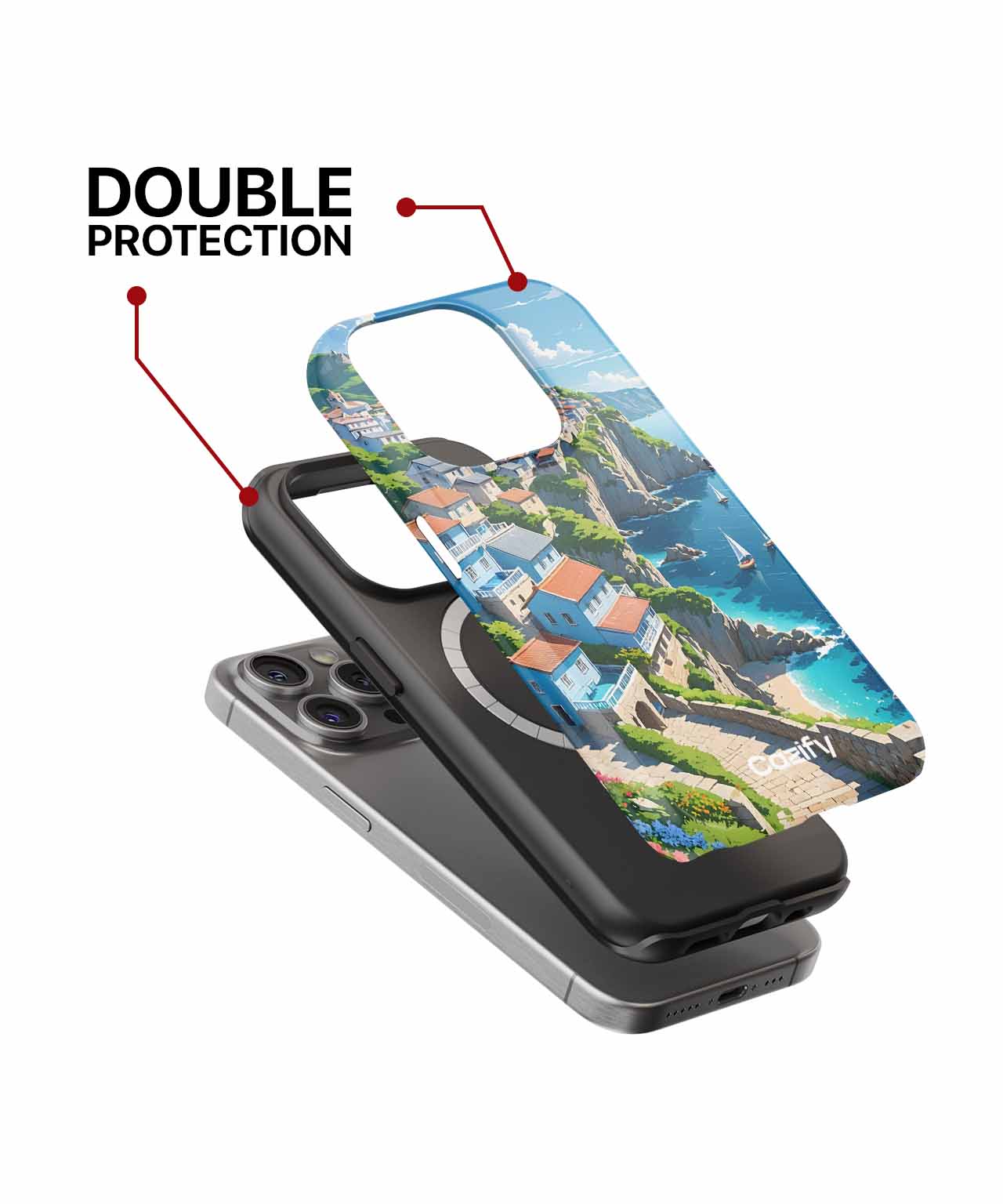 Charming Coastal Village with Boats iPhone case Case Cazify - Delivery Canada