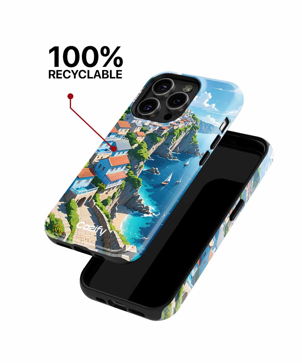 Charming Coastal Village with Boats iPhone case Case Cazify - Delivery Canada