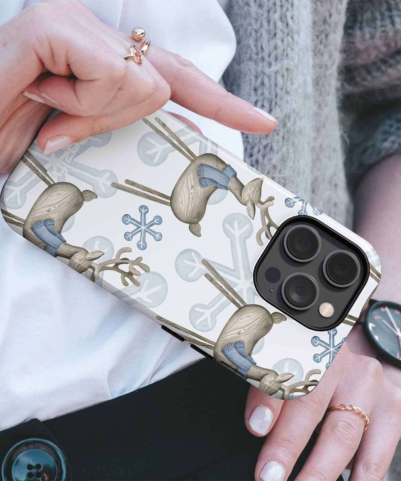 Charming Deer in Cozy Scarves iPhone case Case Cazify - Delivery Canada
