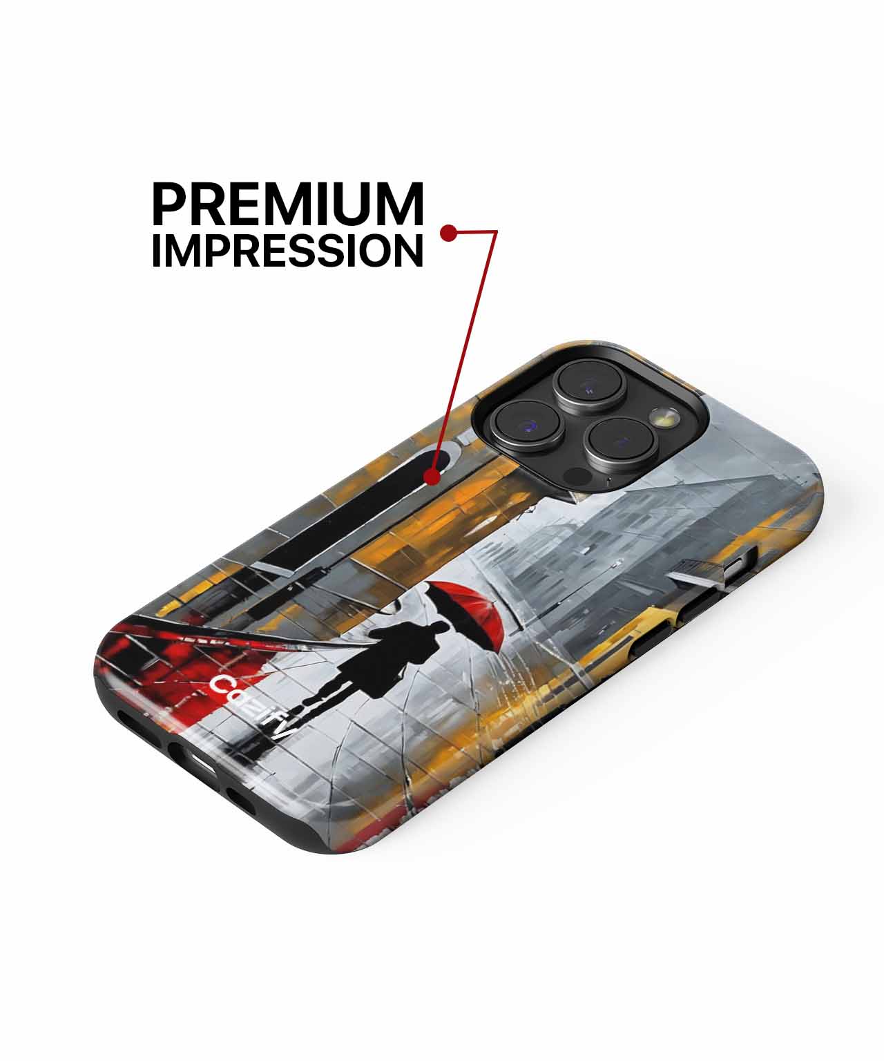 Charming Rainy Day Stroll with Red Umbrella iPhone case Case Cazify - Delivery Canada