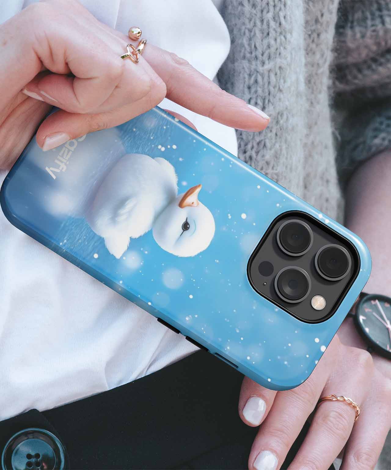 Charming Snowy Duckling on Ice iPhone case Case Cazify - Delivery Canada