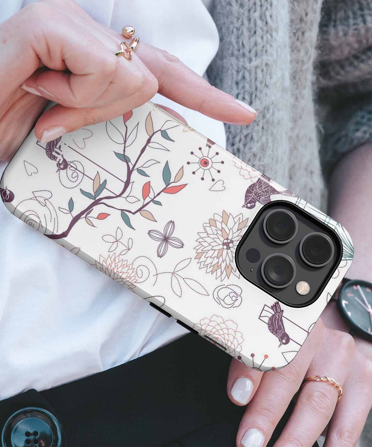 Charming Whimsical Bird and Cage Design iPhone case Case Cazify - Delivery Canada