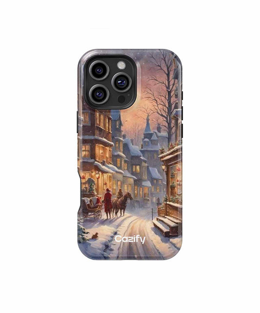 Charming Winter Evening in a Village iPhone case Case Cazify - Delivery Canada