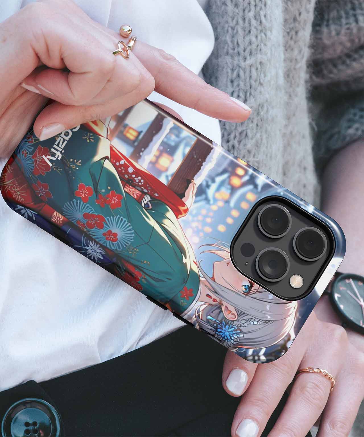 Charming Winter Night in a Kimono iPhone case Case Cazify - Delivery Canada