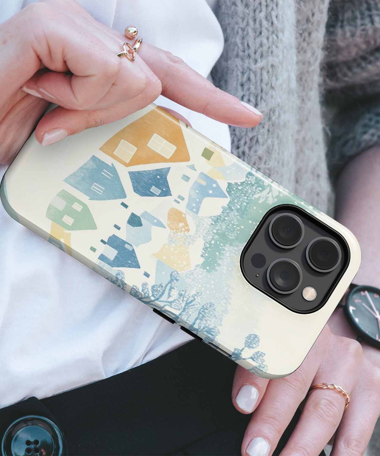 Charming Winter Village in Snow iPhone case Case Cazify - Delivery Canada