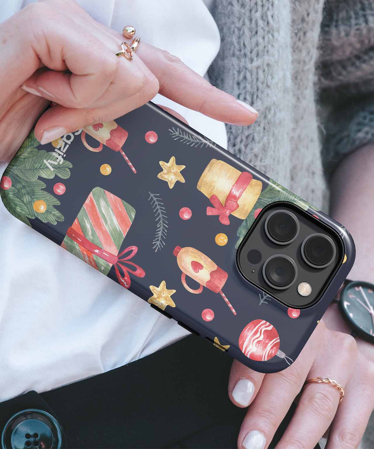 Cheerful Festive Decor With Gifts iPhone case Case Cazify - Delivery Canada