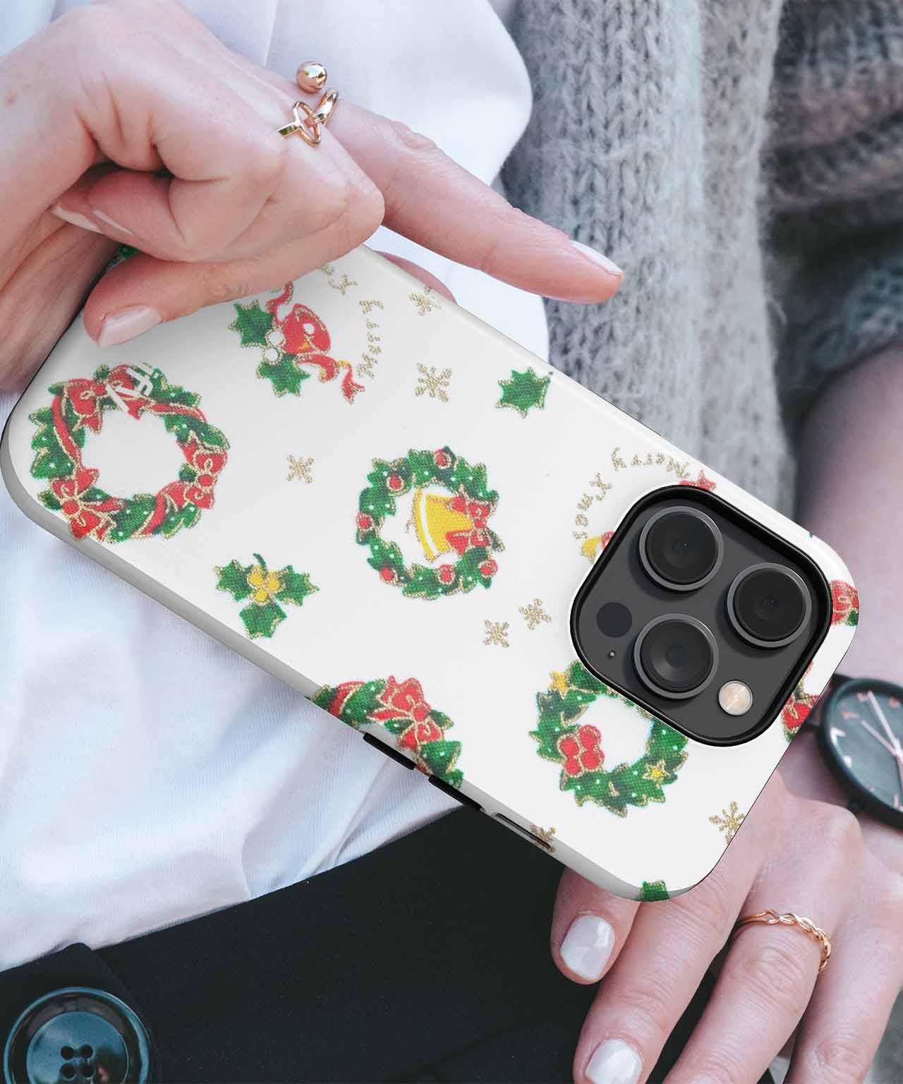 Cheerful Festive Wreaths and Holly iPhone case Case Cazify - Delivery Canada