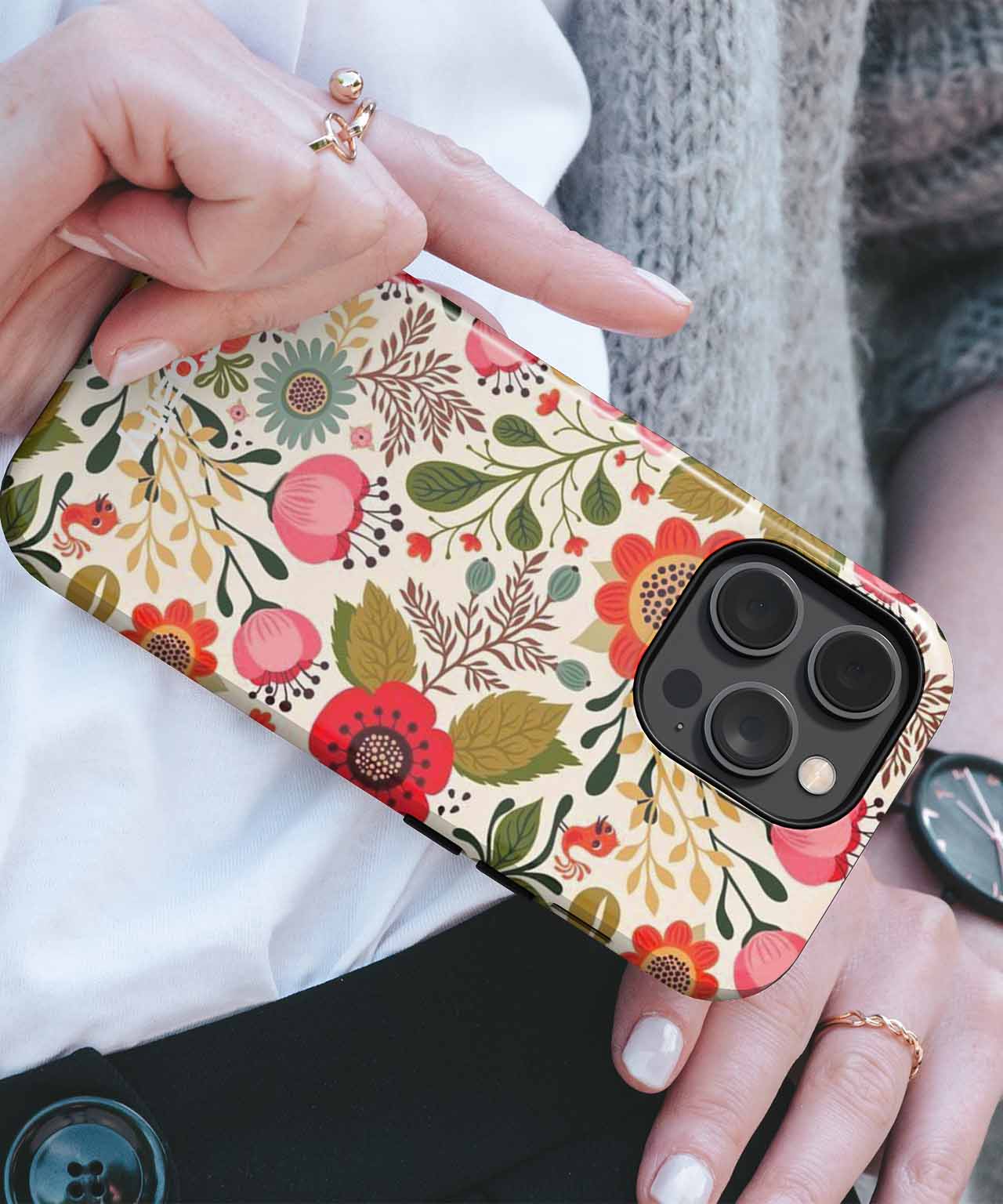 Cheerful Floral Explosion of Color iPhone case Case Cazify - Delivery Canada