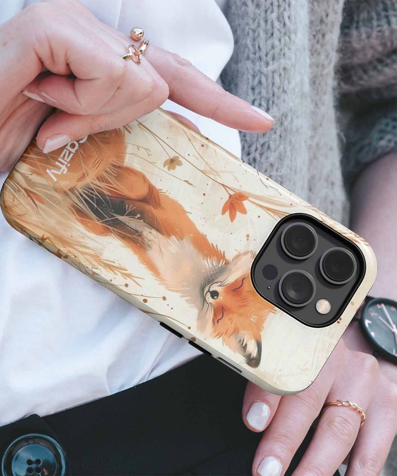 Cheerful Fox in a Sunny Meadow iPhone case Case Cazify - Delivery Canada