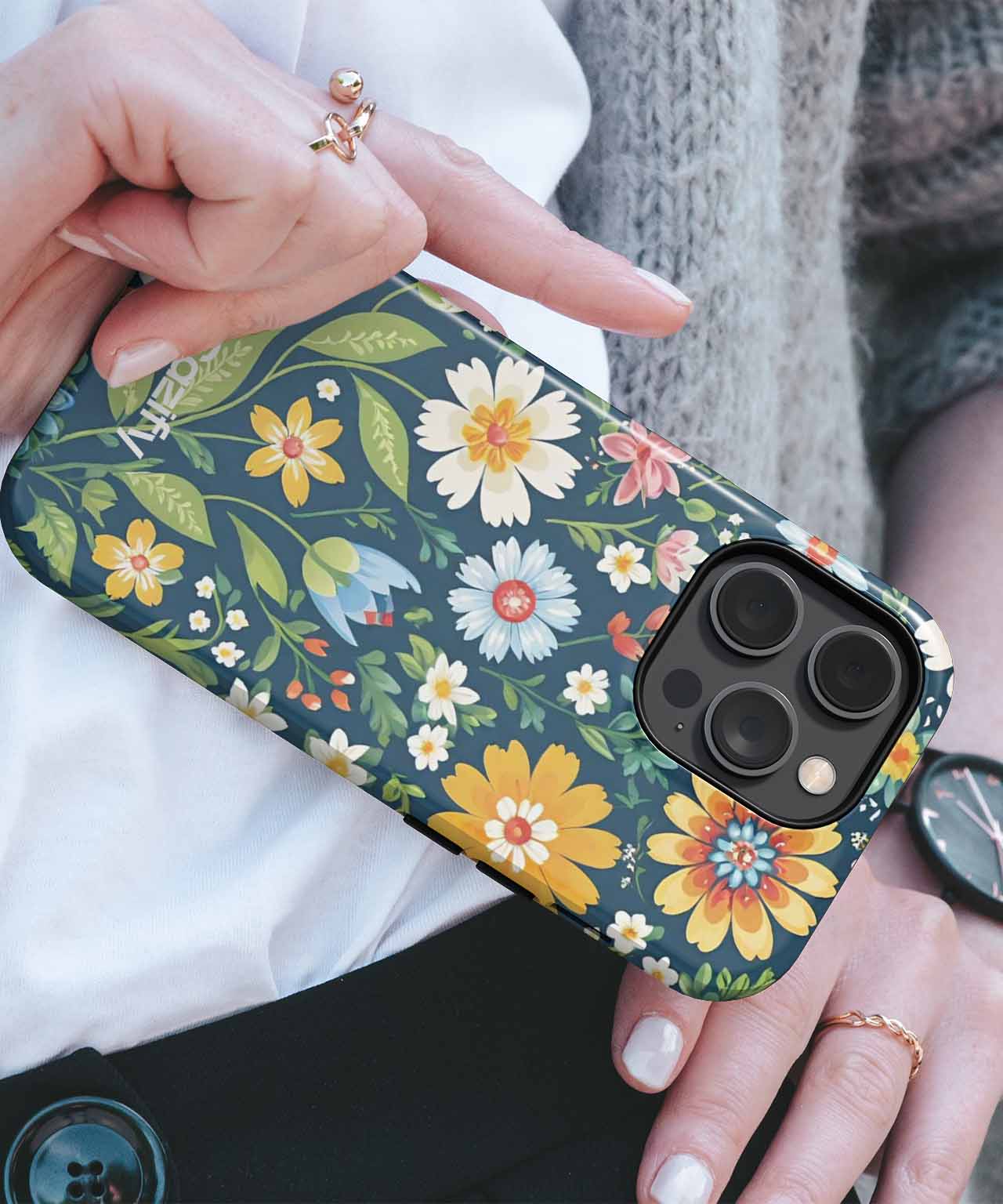 Cheerful Garden of Whimsical Blooms iPhone case Case Cazify - Delivery Canada