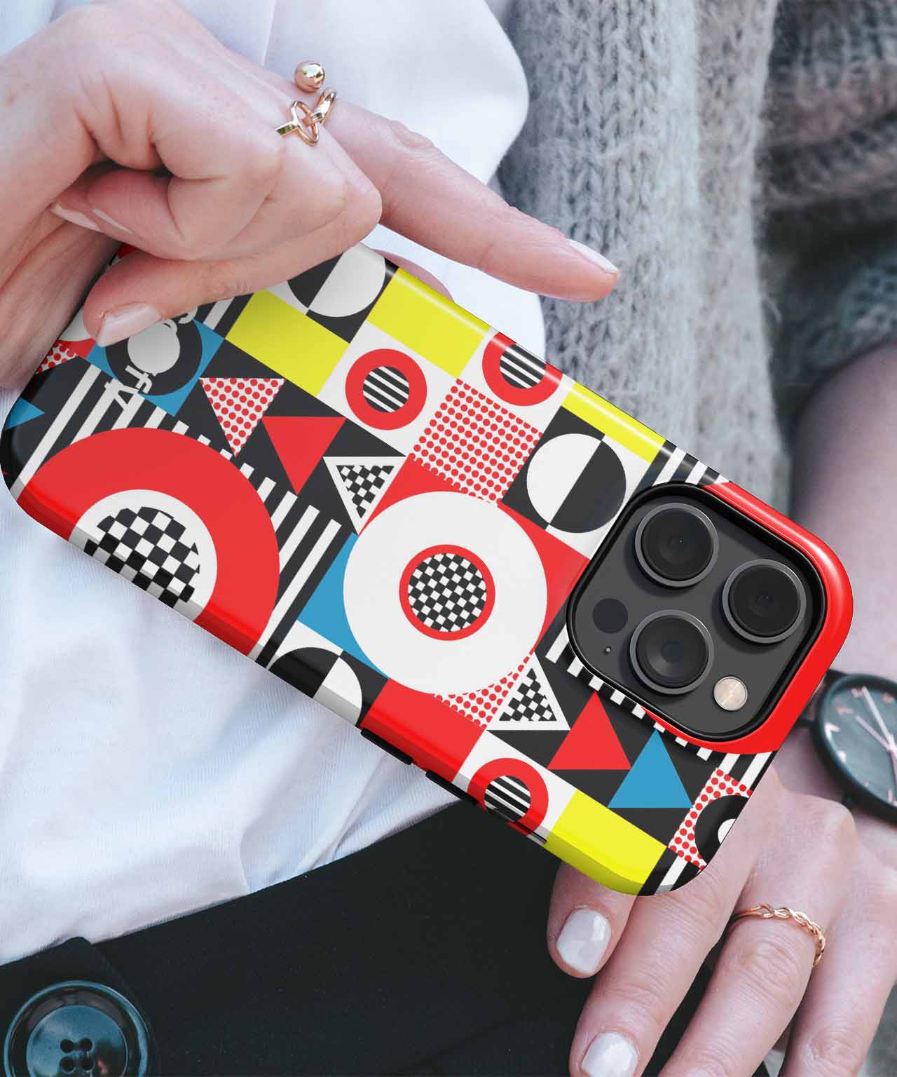 Cheerful Geometric Chaos Party Vibes iPhone case Case Cazify - Delivery Canada
