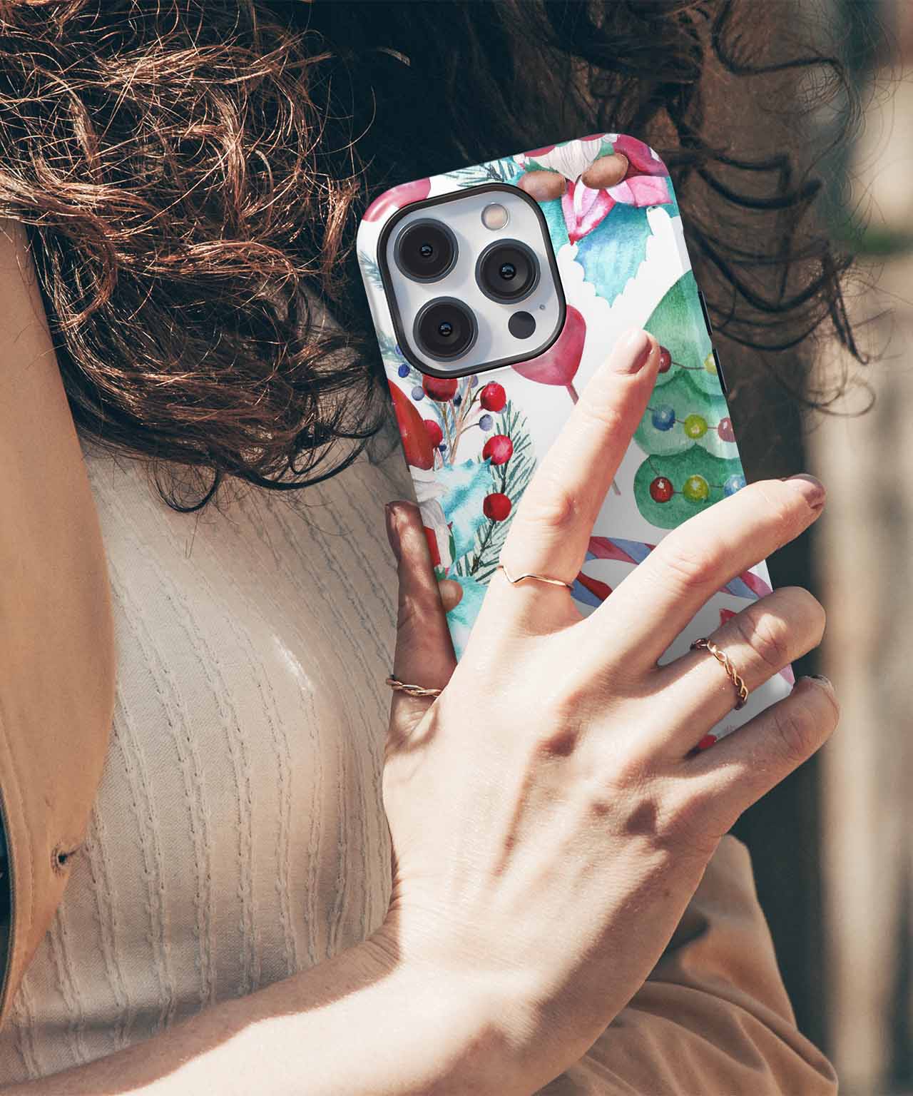 Cheerful Holiday Gnomes and Treats Pattern iPhone case Case Cazify - Delivery Canada