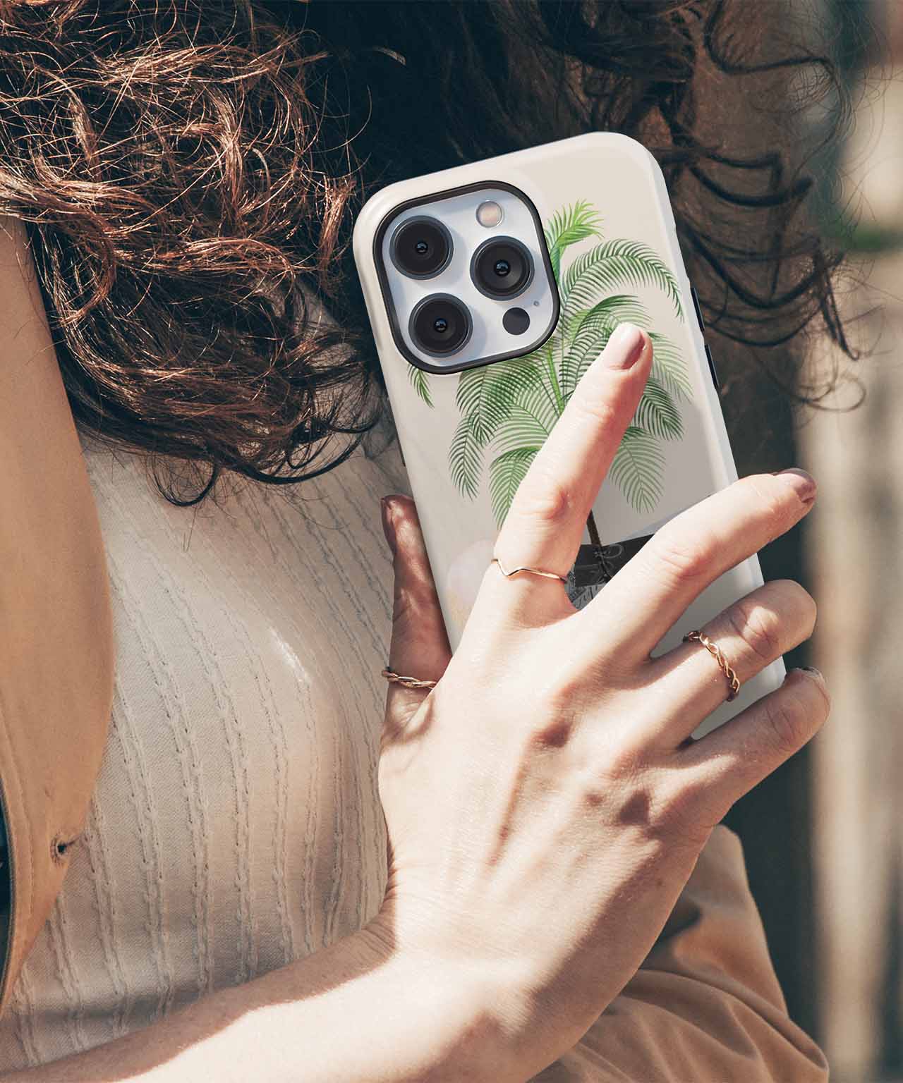 Cheerful palm plant in stylish decor iPhone case Case Cazify - Delivery Canada